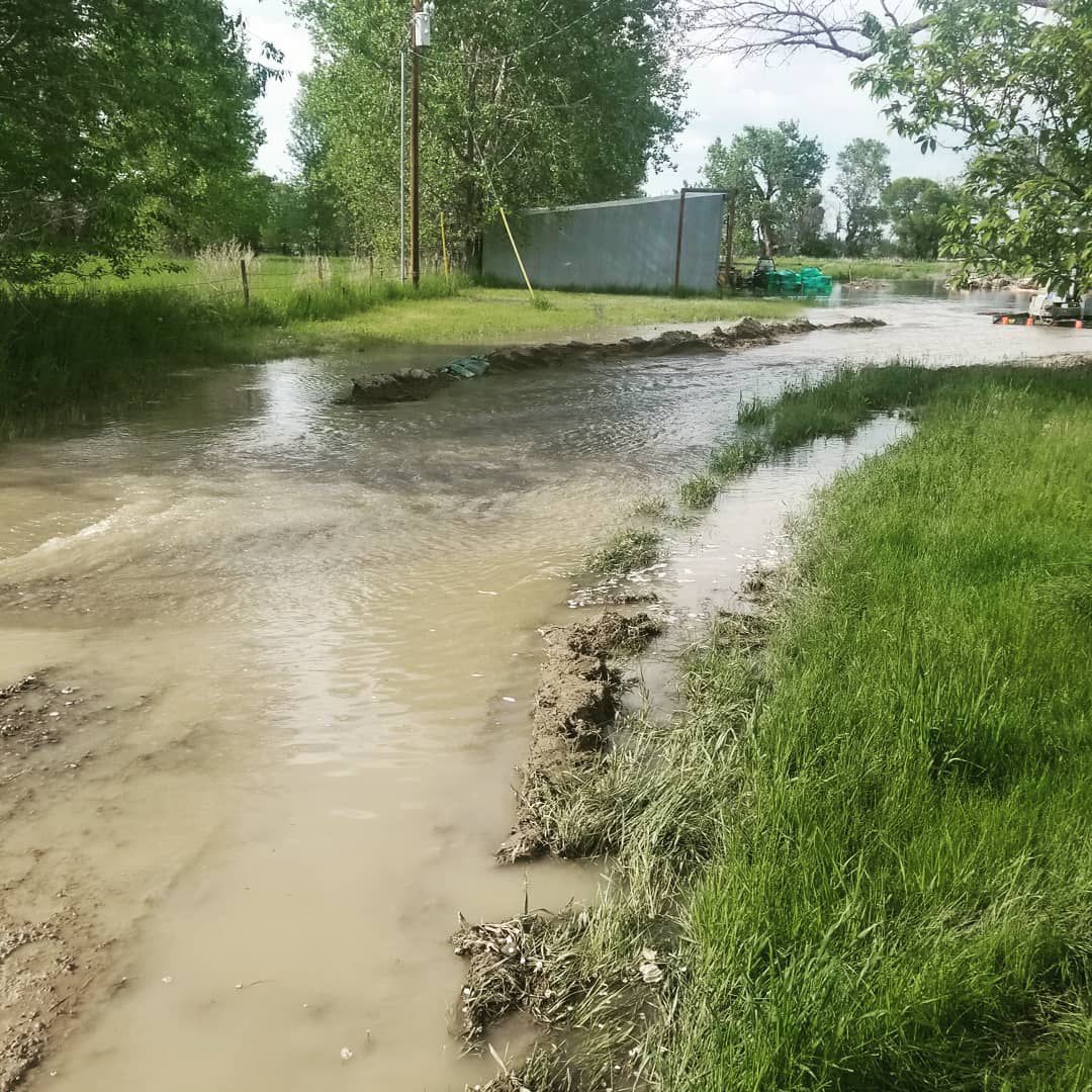Flooding off of River Rd. near the Clarks Fork Yellowstone River